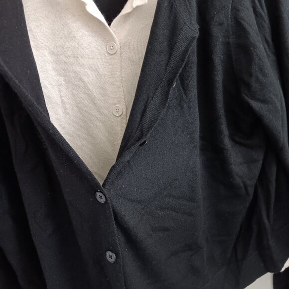 by Stacy London Double Layer Color Block Illusion Cardigan - Blk Sz 1X a682299 - Picture 4 of 5